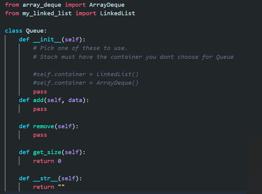 of ArrayDeque or LinkedList and implement its own operations only with forwarding