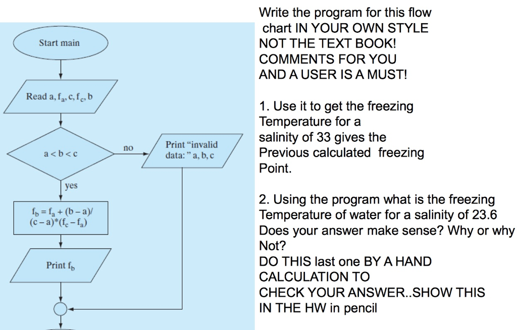  1. Modify the previous program to determine the salinity for a