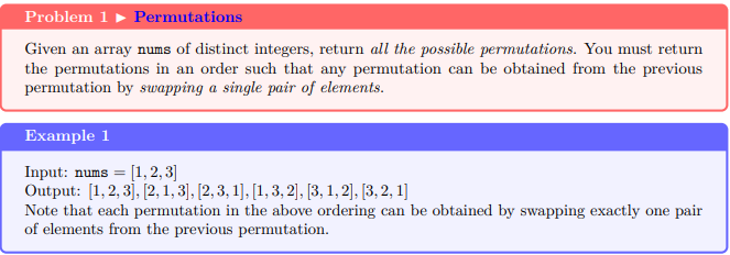 C++ question Problem 1 Permutations Given an array nums of distinct integers,