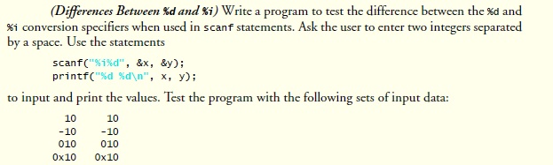  Program needs to be written in C language (Dife rences Between