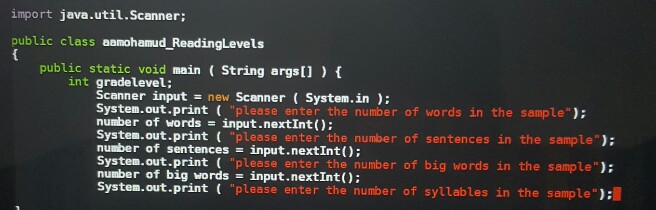 write a program to input four values about a document/sample size and