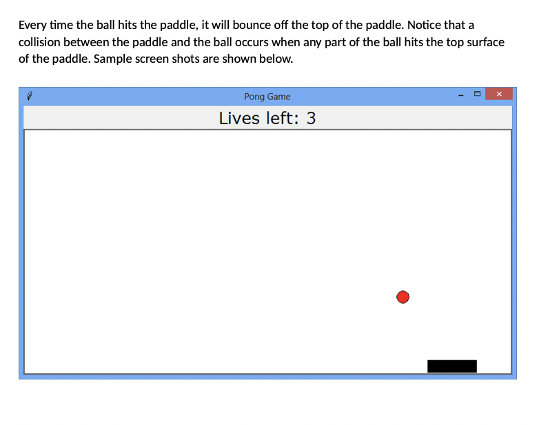 the angular bouncing ball animation lab to implement a simple pong game