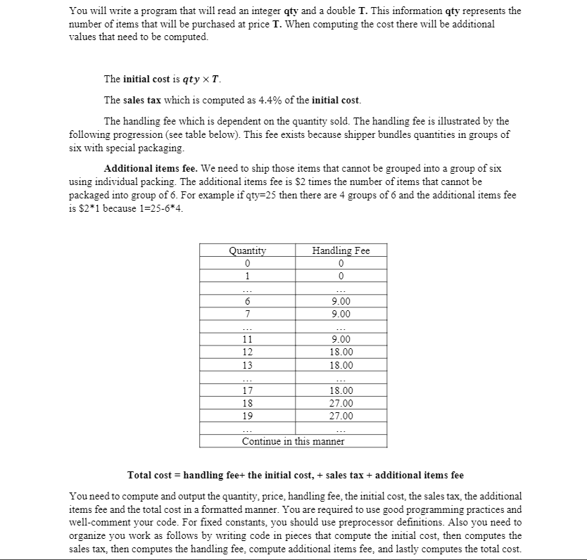 C program You will write a program that will read an integer