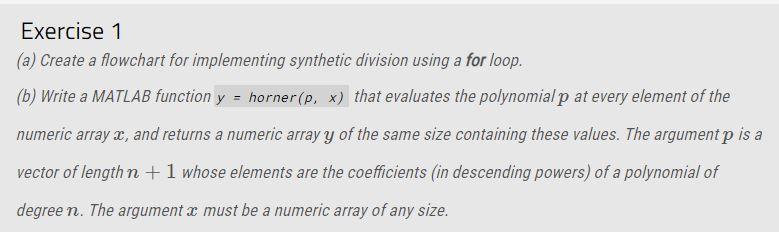 MATLAB and flowchart for the function you're creating in MATLAB Exercise 1