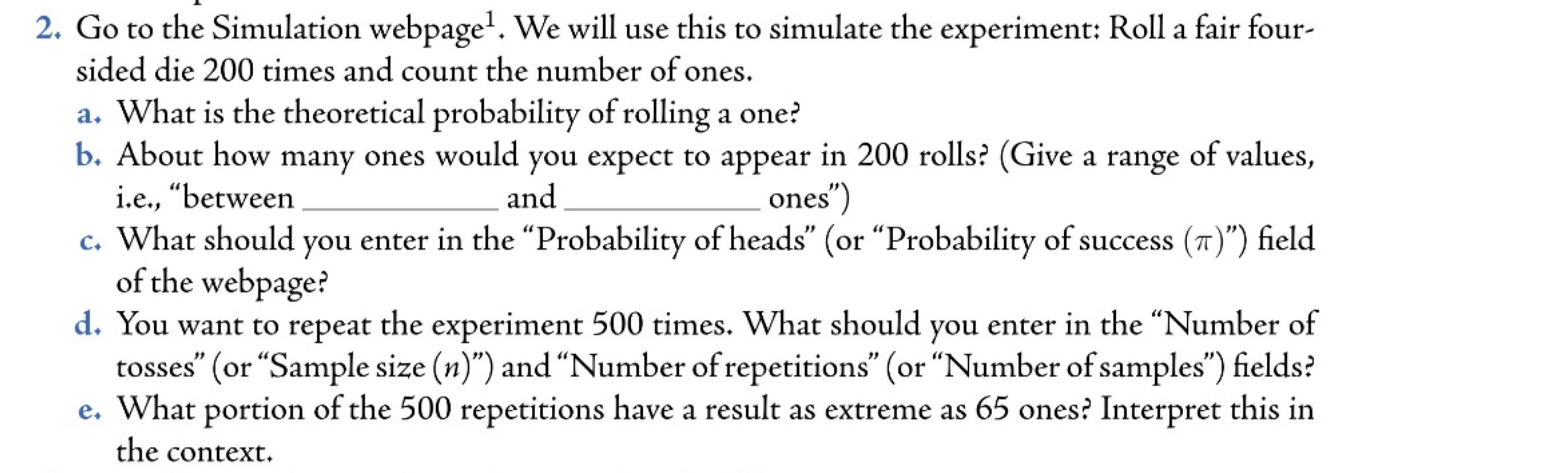  Go to the Simulation webpage ^(1). We will use this to