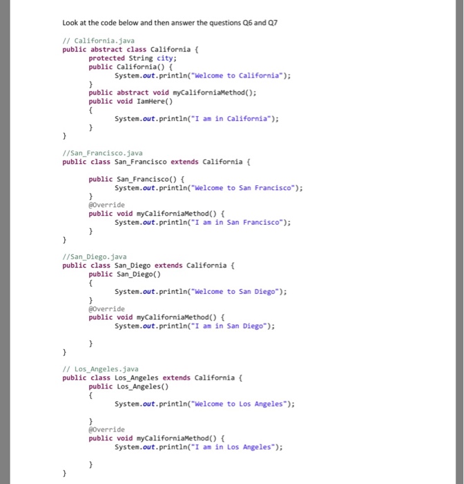  Java Programming: Look at the code below and then answer the