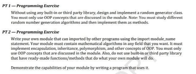  use python programming language PT 1 - Programming Exercise Without using