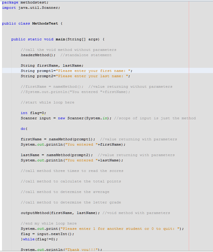 Your second program will require you to use static methods to accomplish