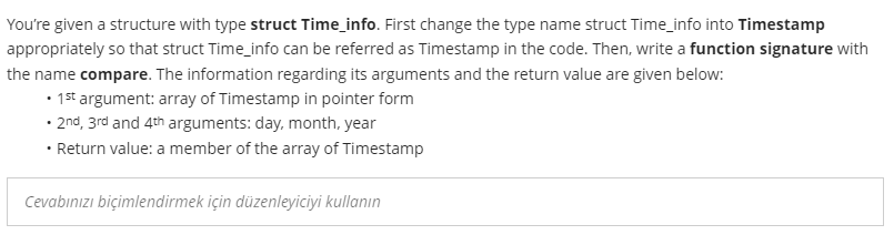  You're given a structure with type struct Time_info. First change the