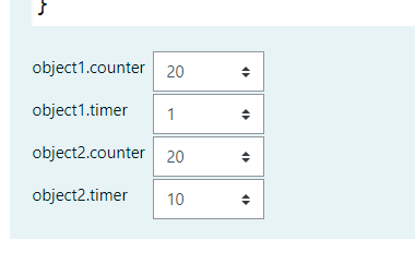 { static int counter; int timer; public static void main (String []