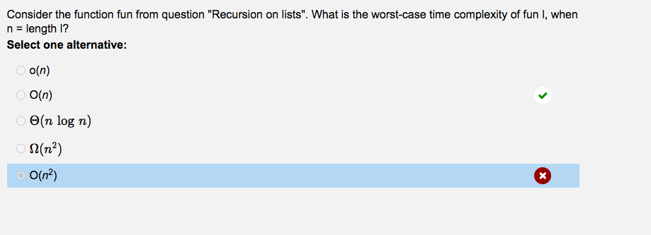 why is this the correct answer? Consider the function fun from