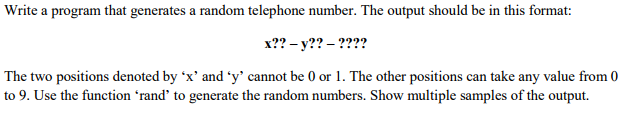 This is in C, not C++. Write a program that generates a