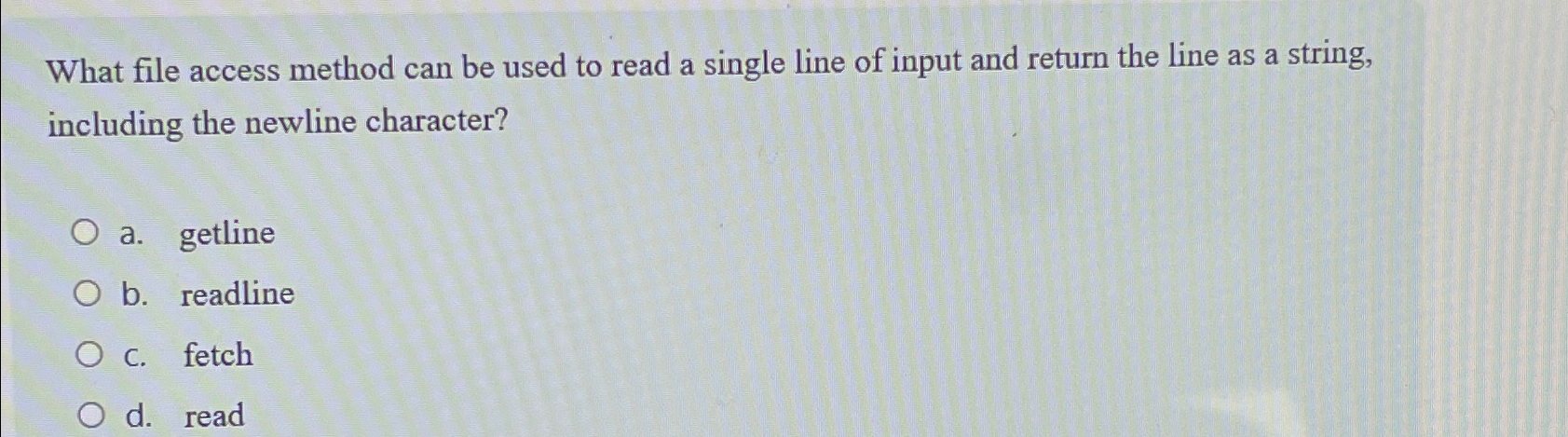  What file access method can be used to read a single