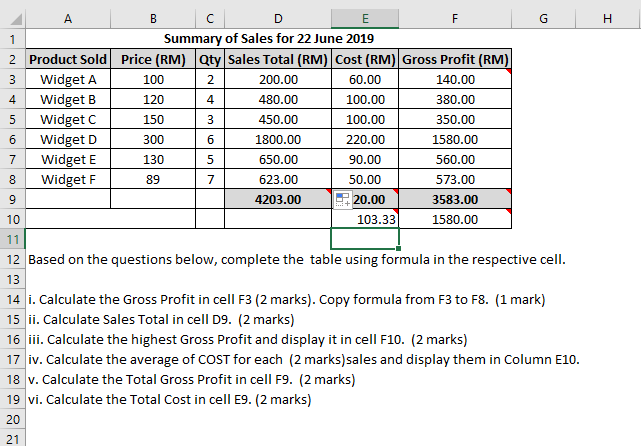 B F H 1 2 A B E G Summary of
