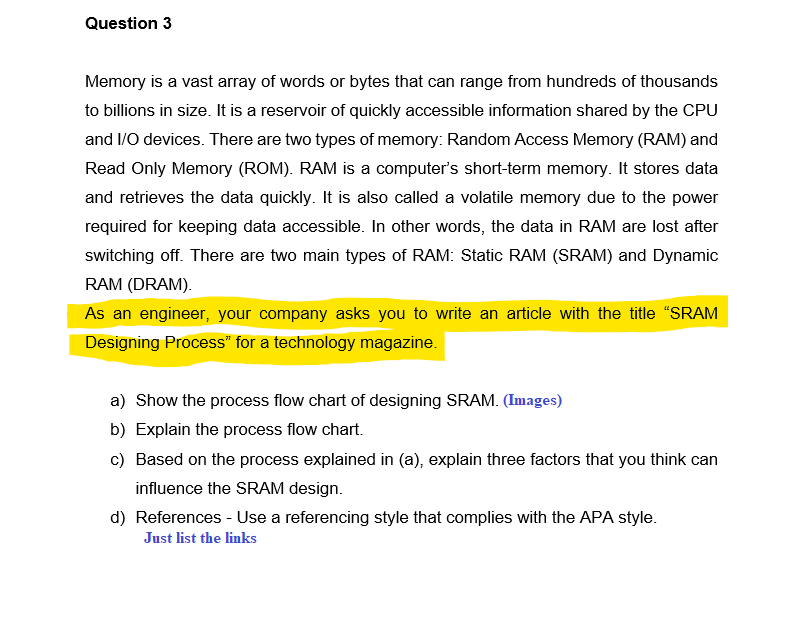  Memory is a vast array of words or bytes that can