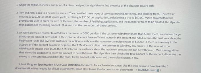 Please just do numer 1 1. Given the radius. in inches, and