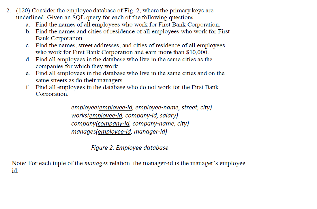 All answers shall be typed using a word processor 2. (120) Consider