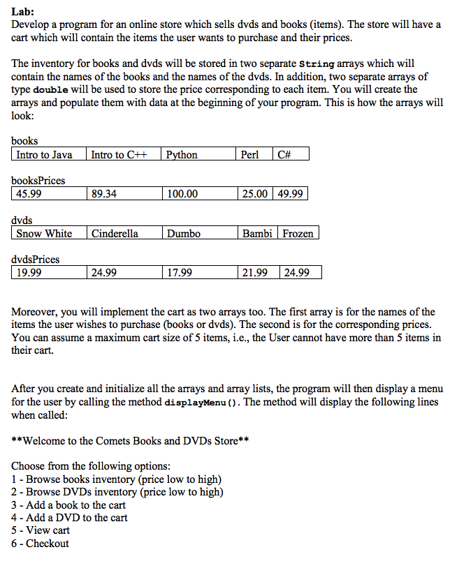 PLEASE PROVIDE THE JAVA CODE FOR THE WHOLE ASSIGNMENT NOT JUST THE