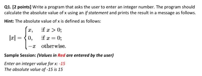  c++ program plz Q1. (2 points] Write a program that asks