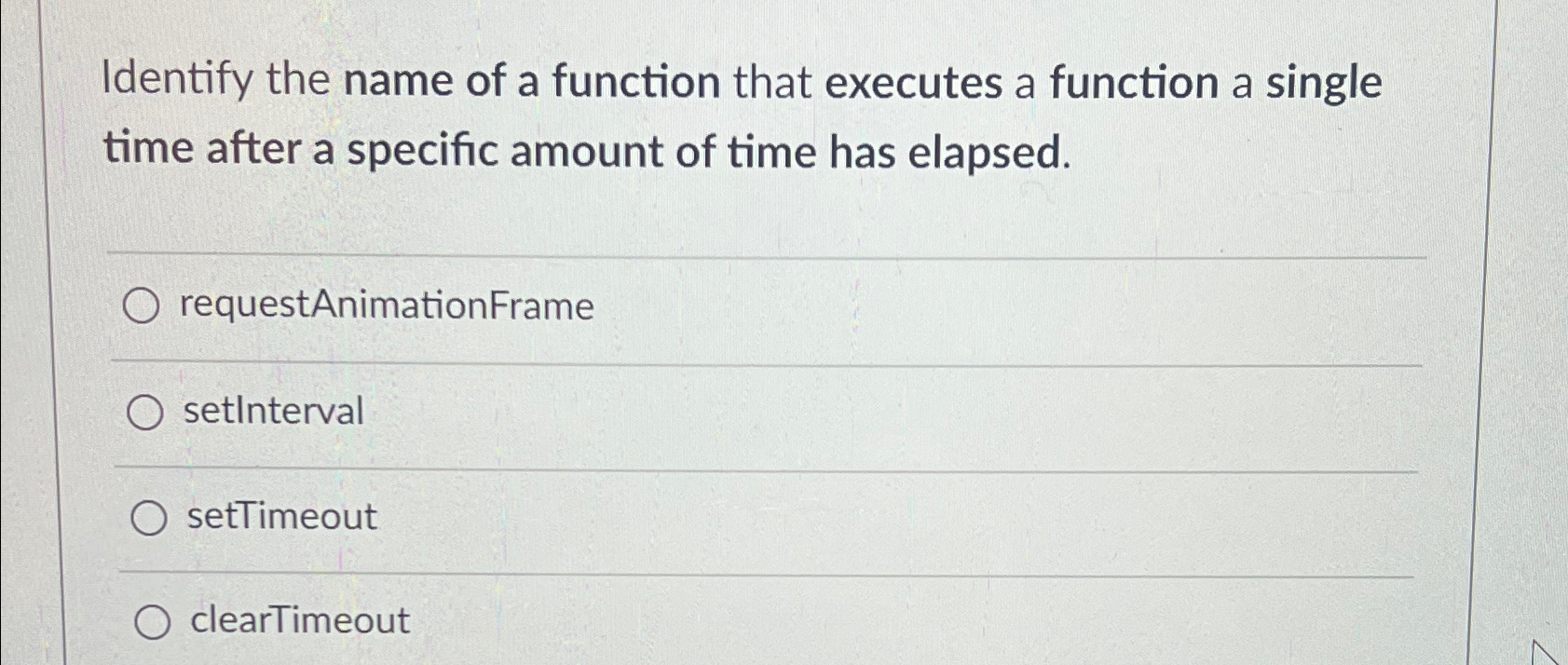  Identify the name of a function that executes a function a