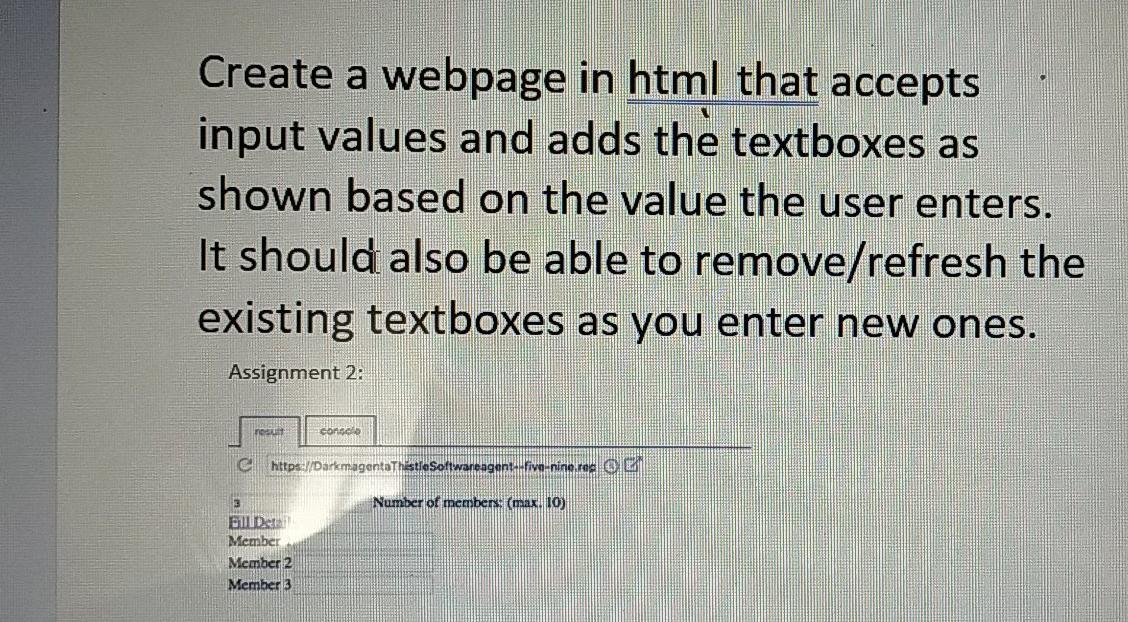  Create a webpage in html that accepts input values and adds