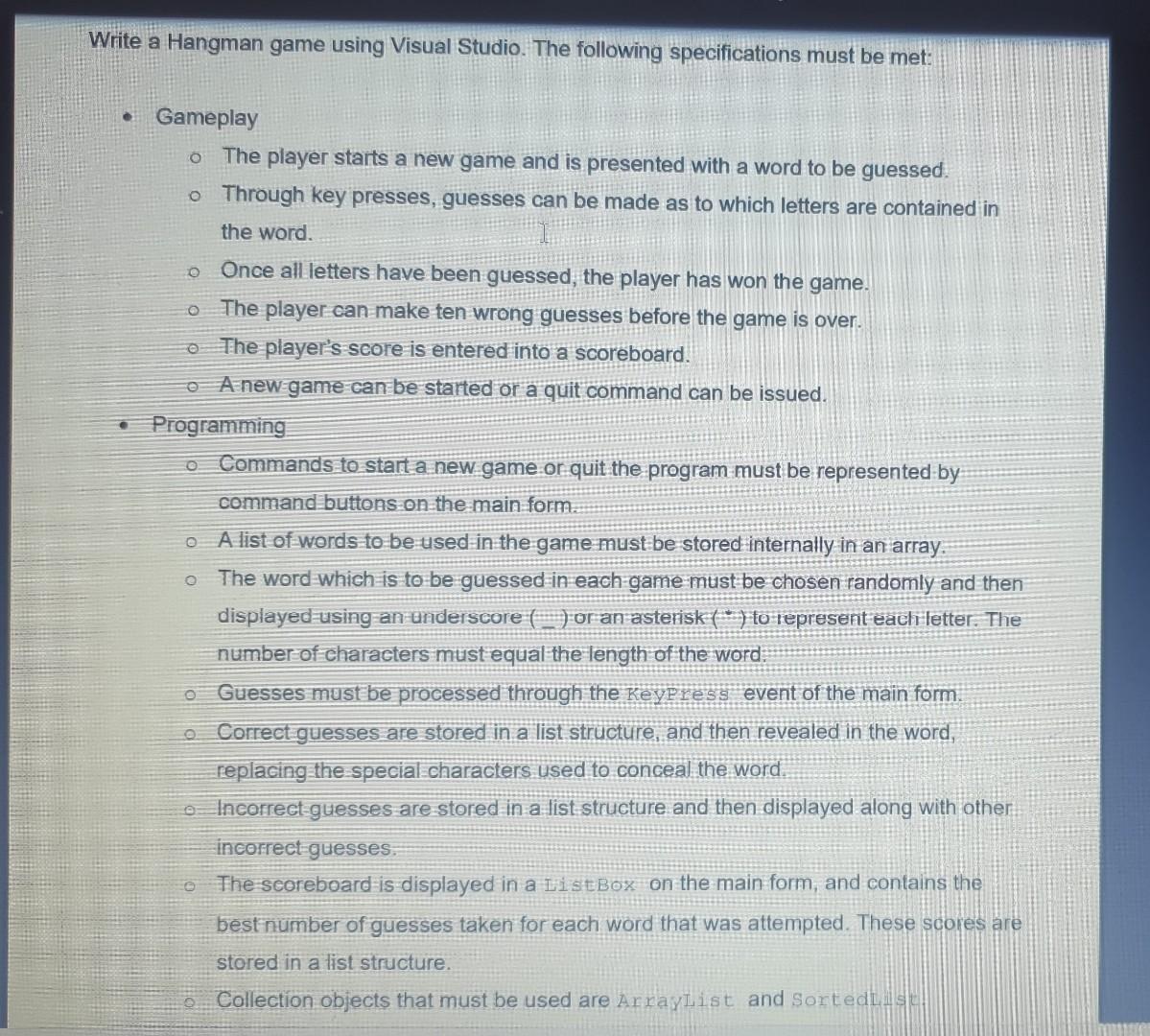 Please answer in c# using comments where necessary Thank you Nrite