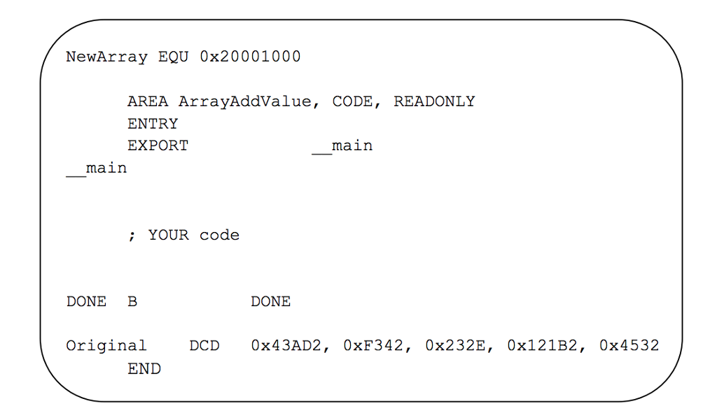 Write an ARM assembly language program in KEIL. 1) In this program