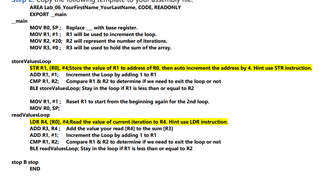  ***Please only add code to the highlighted lines (2 lines total)