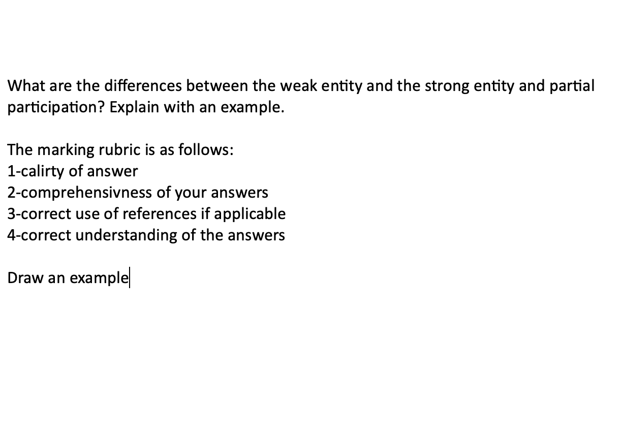  What are the differences between the weak entity and the strong