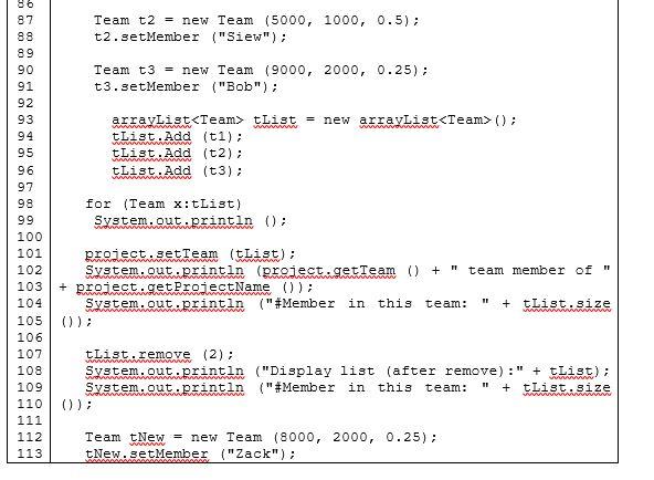 such as project member information such as name and full salary. class