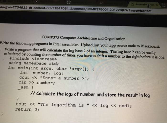  log base 2 in assembler This is what I have so