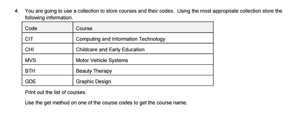 2-5: Collections Part 2 Practice Activities Lesson objectives: Implement a HashMap Implement