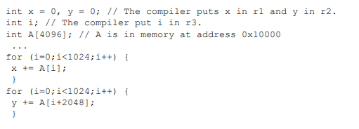 (a) Assume that the system has a 8192-byte, direct-mapped data cache