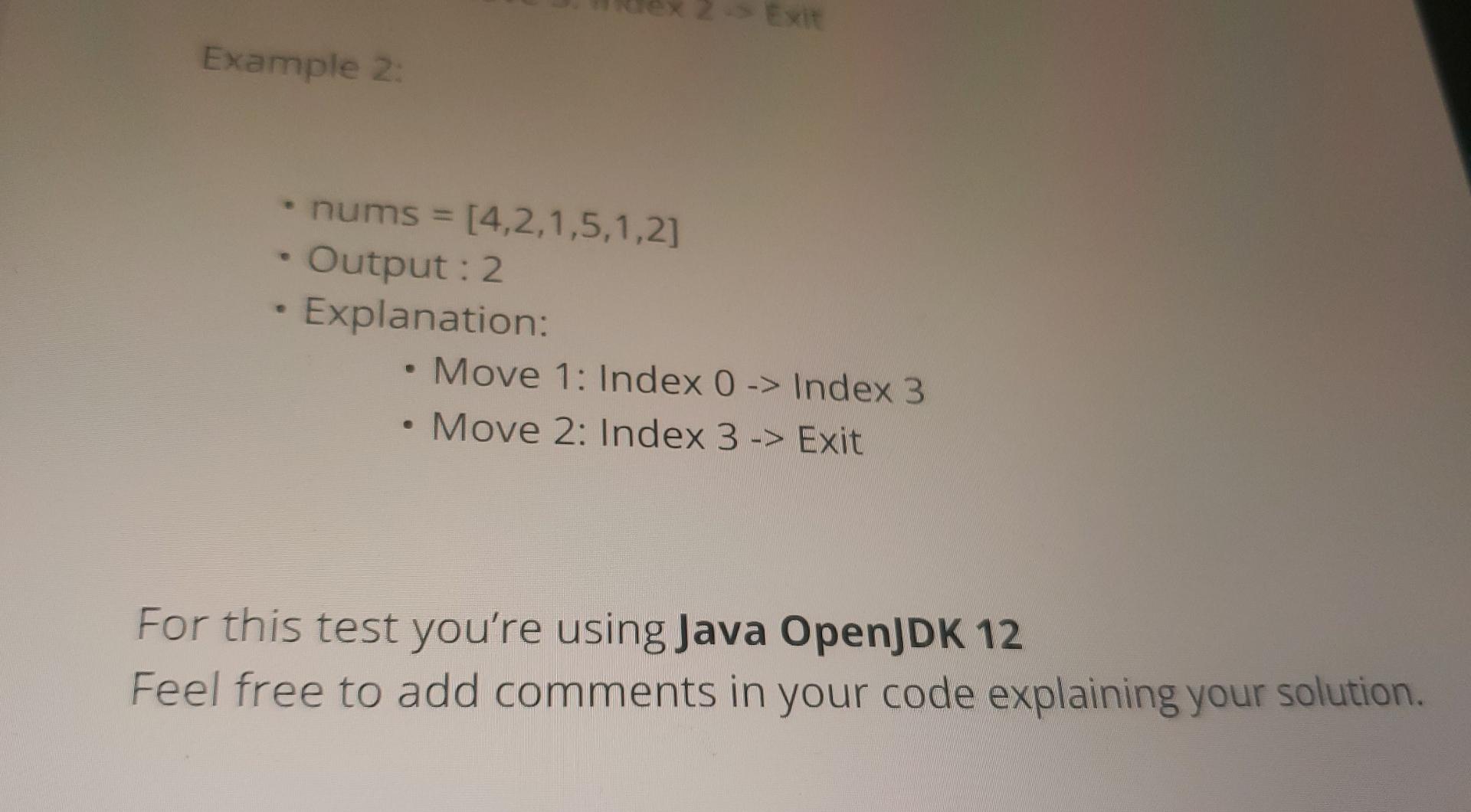 the Each element in the array represents the maximum length you can