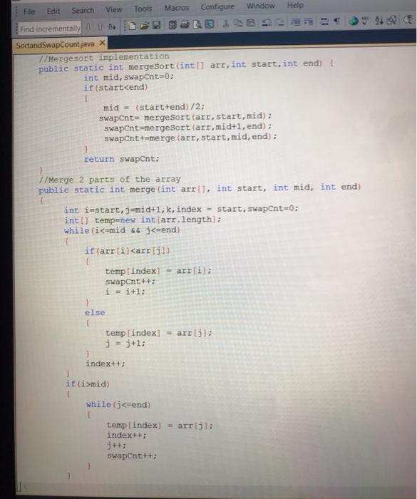 import java.util.Random; public class SortandSwapCount | public static void main(String[] args) {