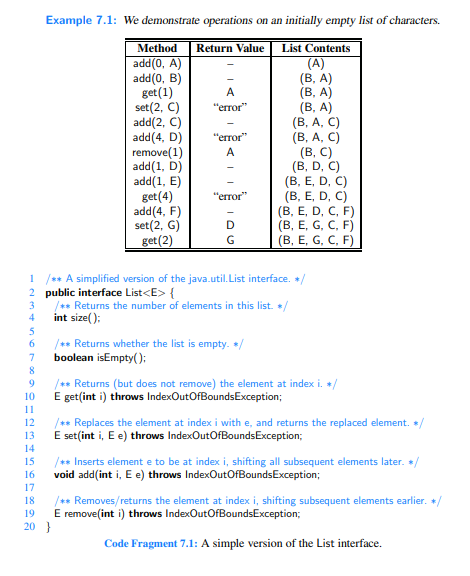 On Page 258, Section 7.1, implement the List ADT. That means