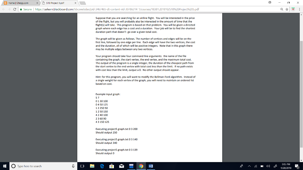  Programming language: C++ C Home | Chegg.com / D s18 Proiect
