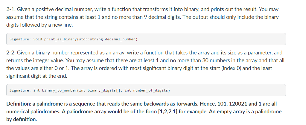 C++ functions and main functions. Ty 2-1. Given a positive decimal