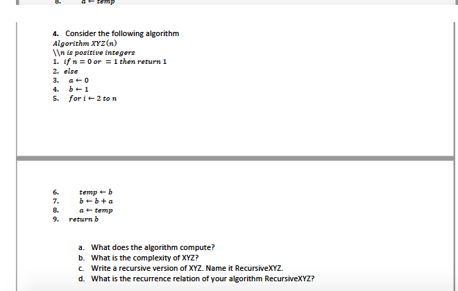 integers if n = 1 then return r 2. else 3. if