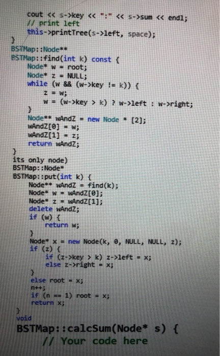 the following function: calcSum: calculate the sum total of all keys in