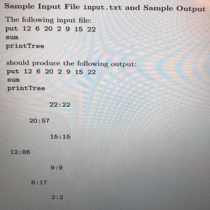 (file.fail()) cout key ":" cout left); cout right); cout sunprintTree(s->right, space); cout