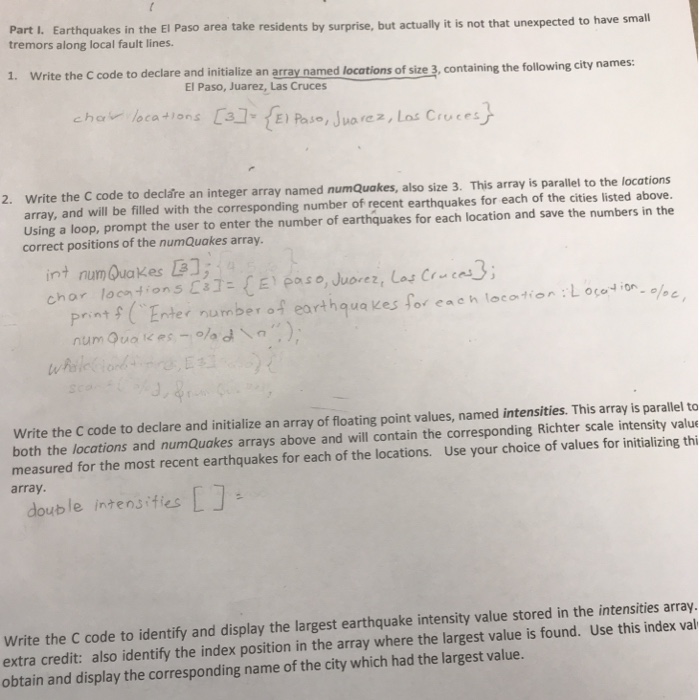  write the c code to declare and initialize an array named