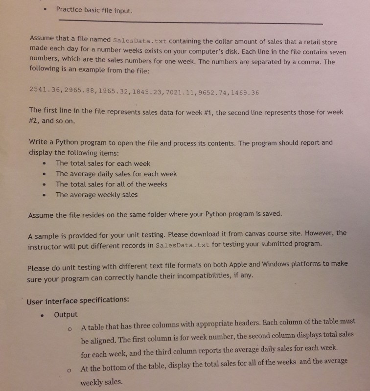  python program using Task decomposition method with while loop .Practice basic