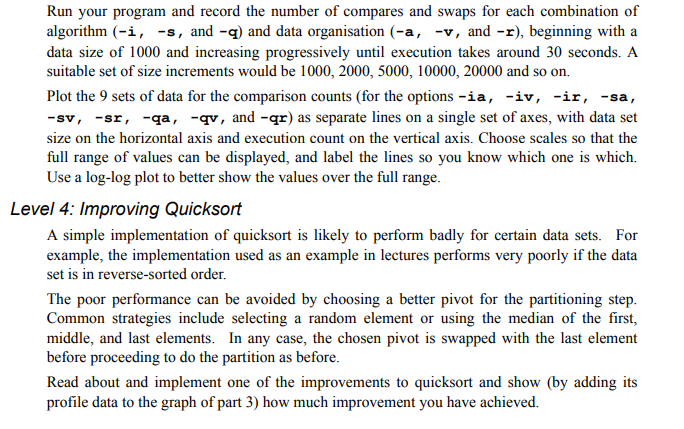 selection sort, insertion sort and quicksort, thanks #include #include #include using namespace