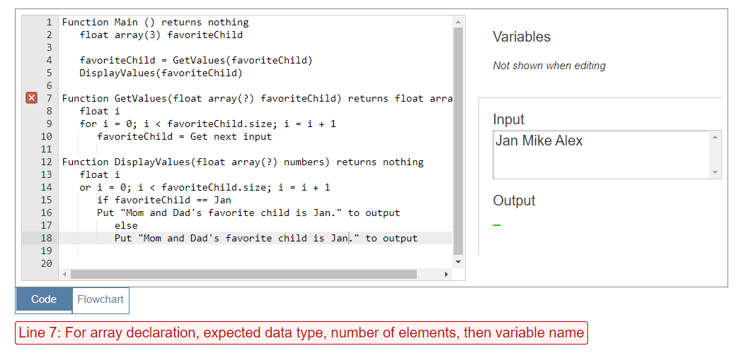 I am trying to write a program in Coral Language to pass