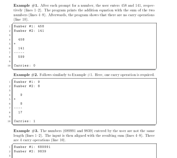 2 Lab Questions 1. Primary arithmetic. Write a program (called q1.py) that
