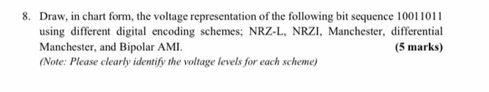 NEED ANSWER ASAP 8. Draw, in chart form, the voltage representation of