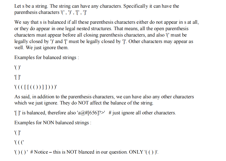 characters. Specifically it can have the parenthesis characters '(',')', [', '1' We