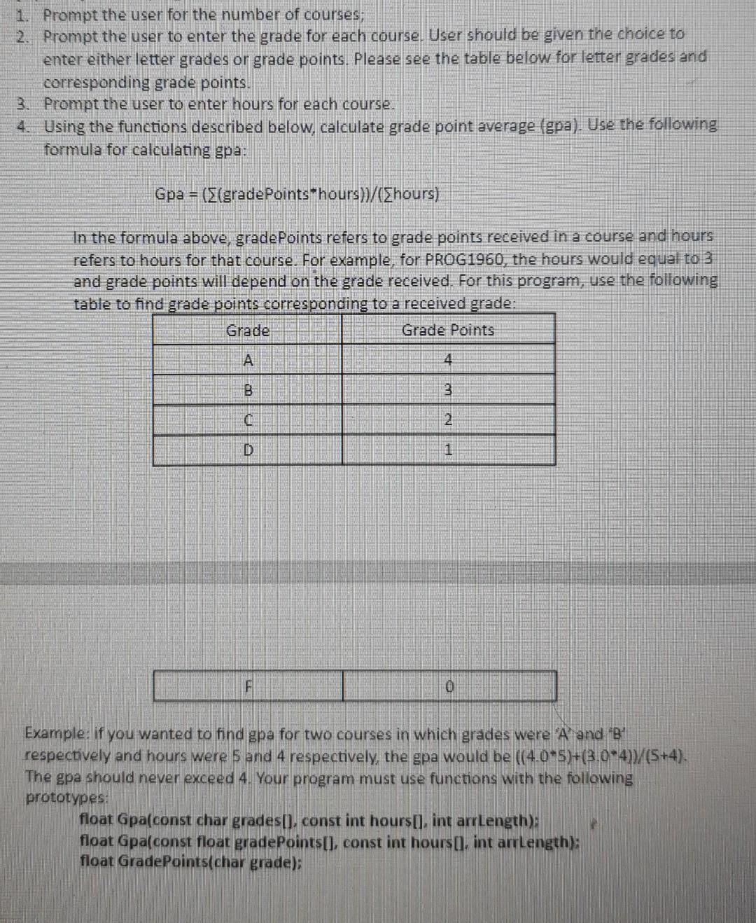 I want to write this program in C++, with all requirements