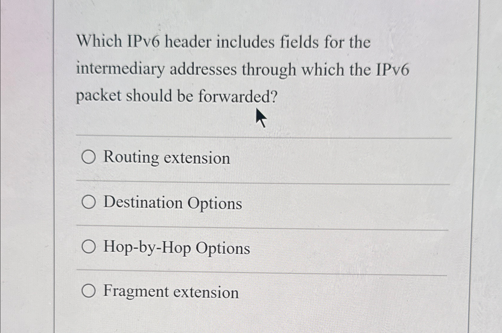  Which IPv6 header includes fields for the intermediary addresses through which